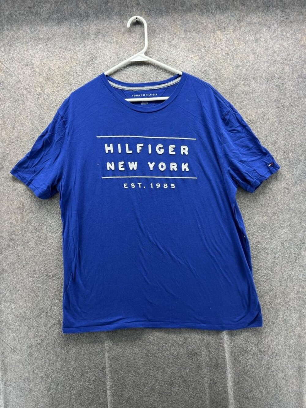 Tommy Hilfiger Shirt Men XL Blue New York Graphic Tee Crewneck Big Tall 1985